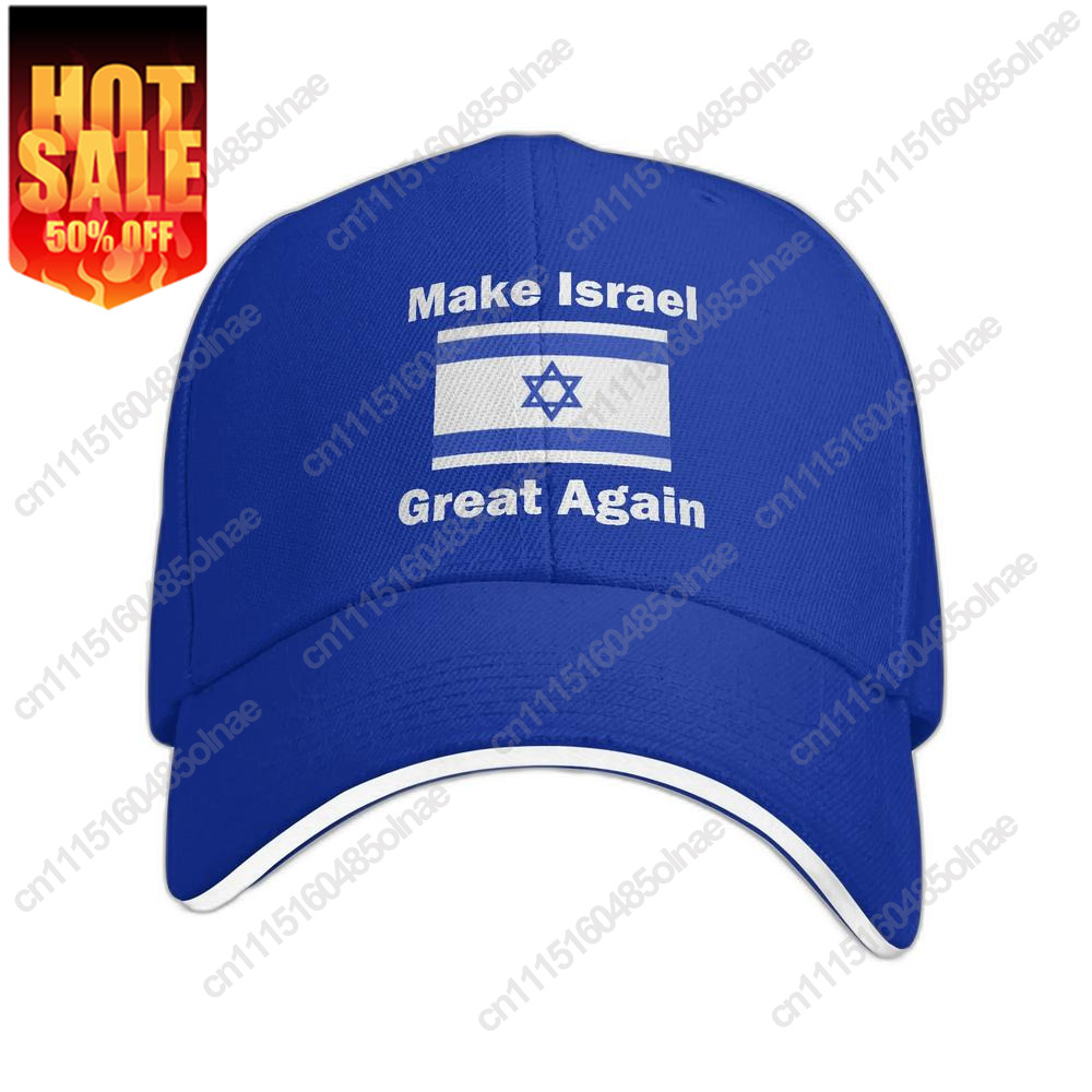 Men'S Fashion With Hat - Moda Unisex İsrail Bayrağı Temalı, İsrail'i