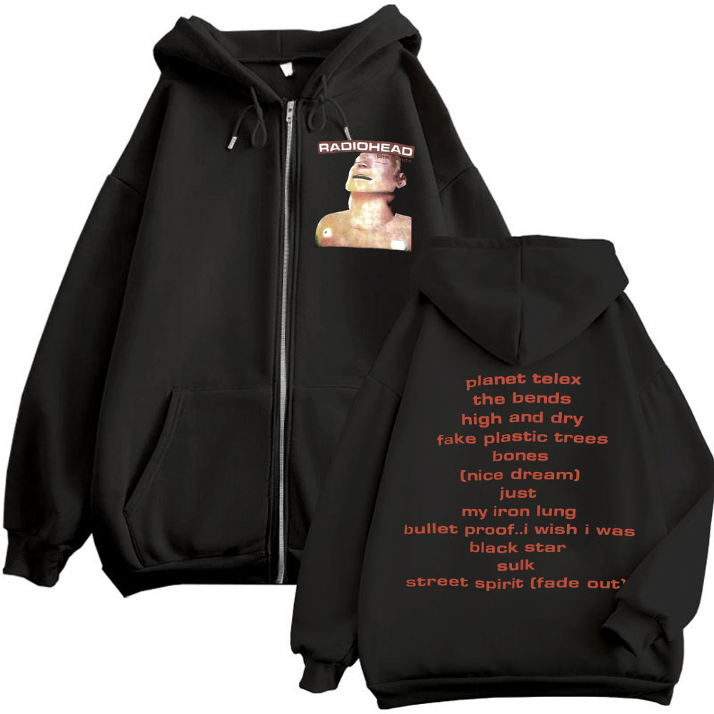 Rock Band Radiohead Müzik Albü - Mens Fashion Zip Up Hoodies incelemesi ve fiyatı