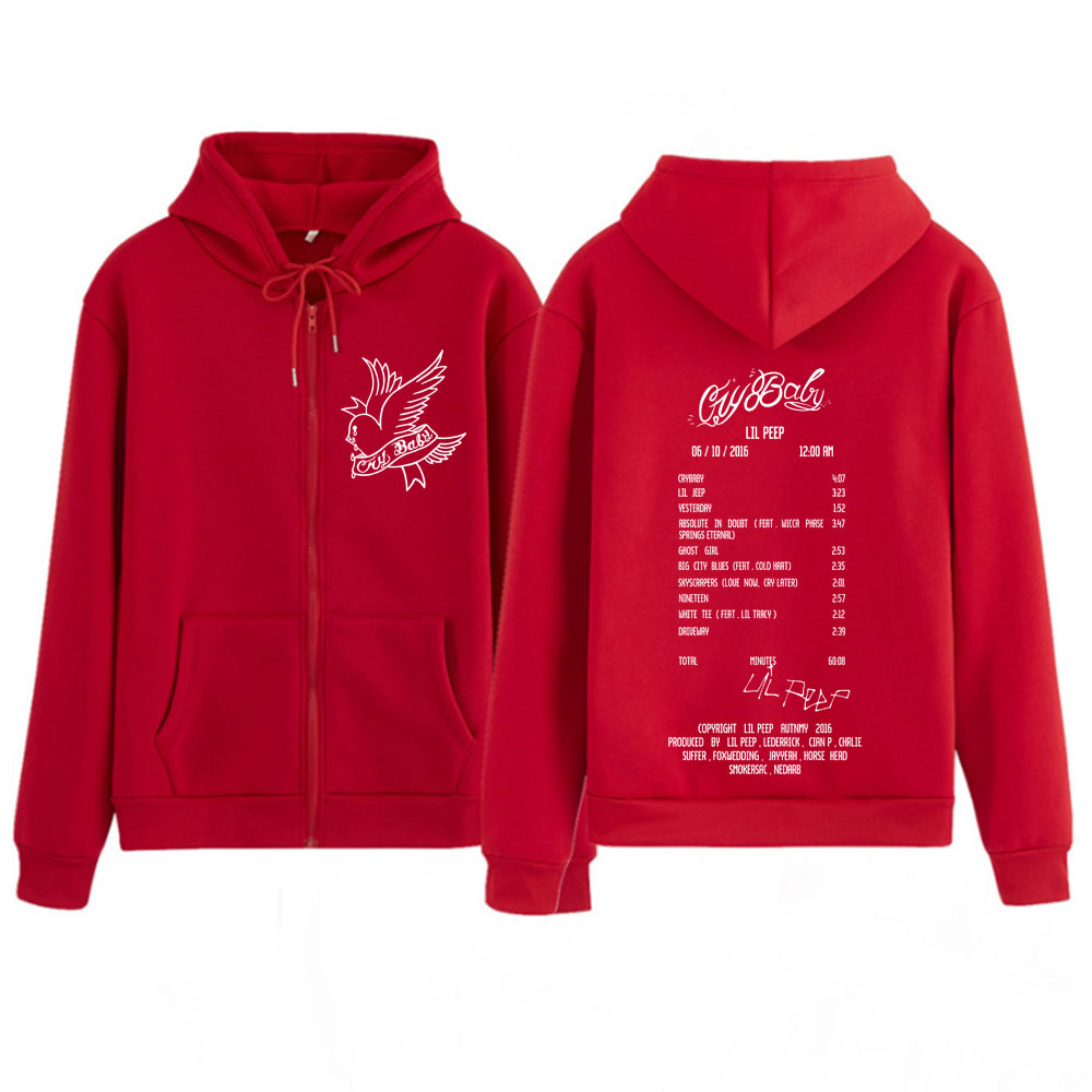 Rapper Lil Peep Cry Baby Albüm - Mens Fashion Zip Up Hoodies incelemesi ve fiyatı