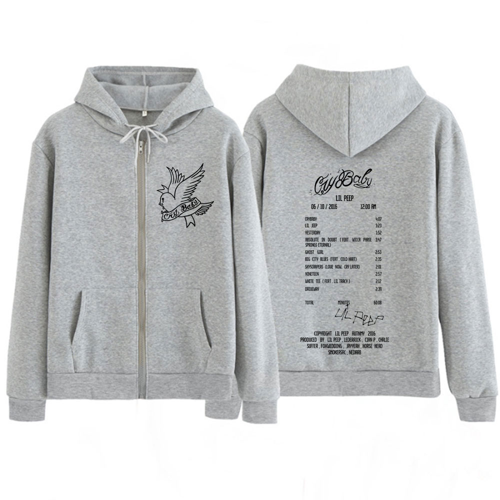 Rapper Lil Peep Cry Baby Albüm - Mens Fashion Zip Up Hoodies incelemesi ve fiyatı