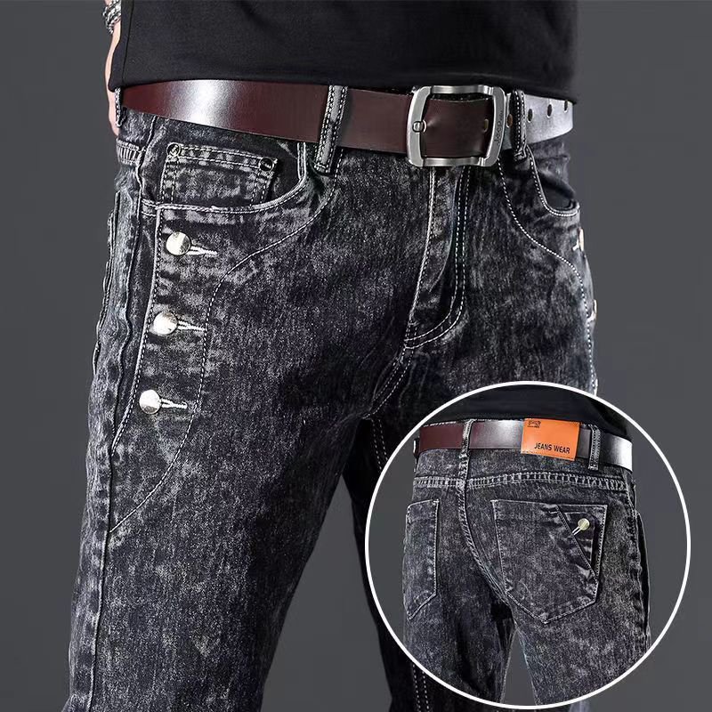 Klasik Ince Vintage Moda erkek - Men'S Fashion Grey Jeans incelemesi ve fiyatı